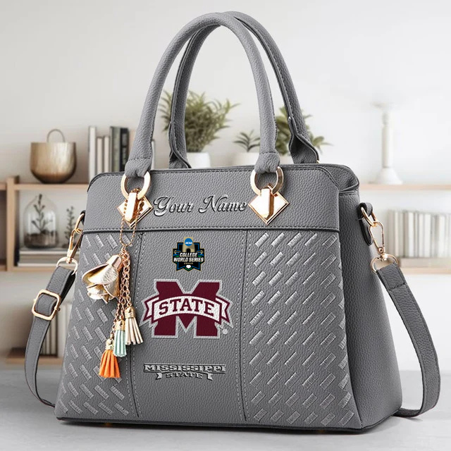 LIMITED EDITION - NEW CUSTOMIZED NCAA CWS11 MSB MISSISSIPPI STATE BULLDOGS ZIP HANDBAG MULTICOLOR