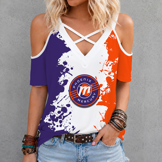 [FAN FAVORITE] NEW CUSTOMIZED WNBA11 PNM PHOENIX MERCURY CRISS CROSS V-NECK TOP