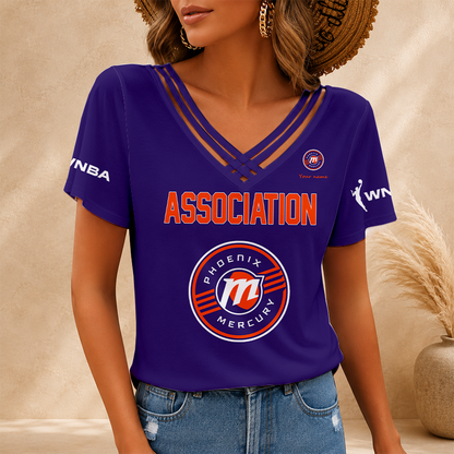 [FAN FAVORITE] NEW CUSTOMIZED WNBA11 PNM PHOENIX MERCURY V-NECK SHIRT