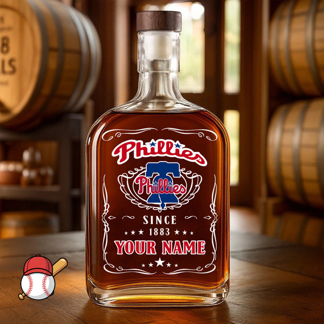 LIMITED EDITION - NEW CUSTOMIZED MLB11 PPS PHILADELPHIA PHILLIES LUXURY WHISKEY BOTTLE 450ML