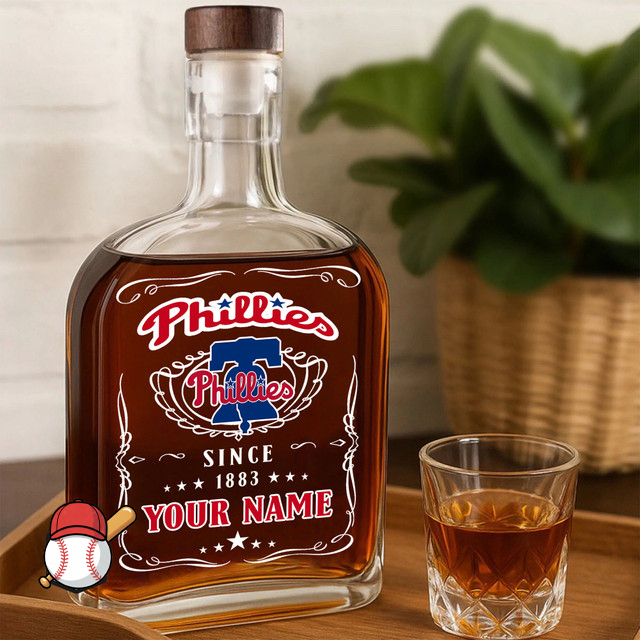 LIMITED EDITION - NEW CUSTOMIZED MLB11 PPS PHILADELPHIA PHILLIES LUXURY WHISKEY BOTTLE 450ML