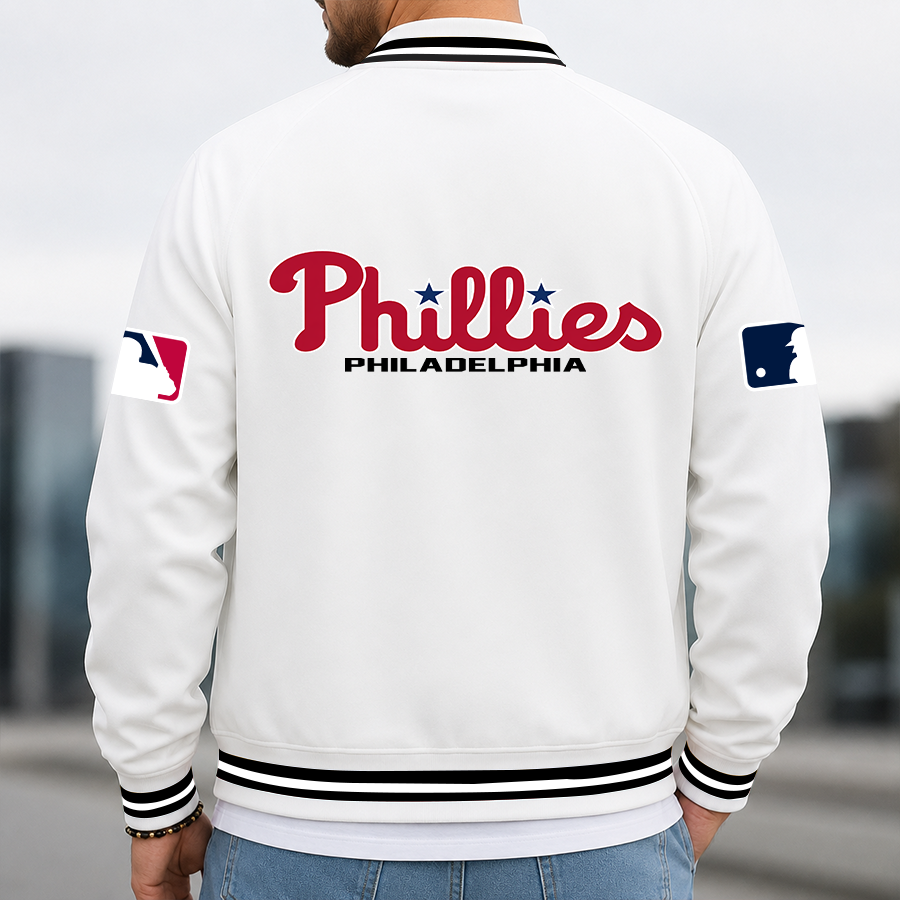 [FLASH SALE] NEW CUSTOMIZED MLB11 PPS PHILADELPHIA PHILLIES MULTICOLOR MEN'S CASUAL JACKET