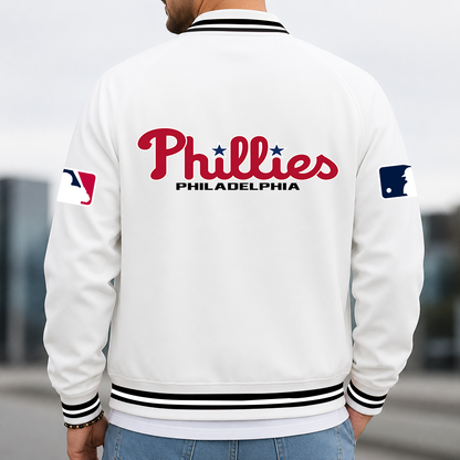 [FLASH SALE] NEW CUSTOMIZED MLB11 PPS PHILADELPHIA PHILLIES MULTICOLOR MEN'S CASUAL JACKET