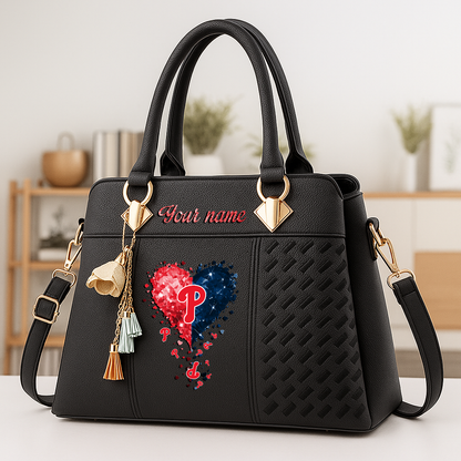 LIMITED EDITION - NEW CUSTOMIZED MLB11 PPS PHILADELPHIA PHILLIES ZIP HANDBAG MULTICOLOR