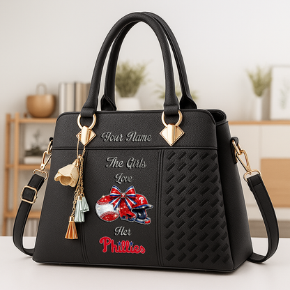 LIMITED EDITION - NEW CUSTOMIZED MLB11 PPS PHILADELPHIA PHILLIES ZIP HANDBAG MULTICOLOR