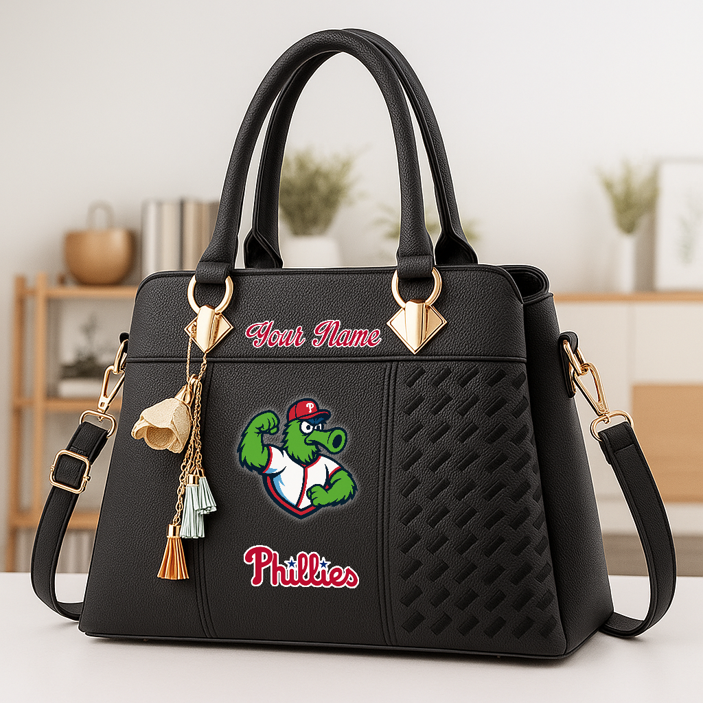 LIMITED EDITION - NEW CUSTOMIZED MLB11 PPS PHILADELPHIA PHILLIES ZIP HANDBAG MULTICOLOR
