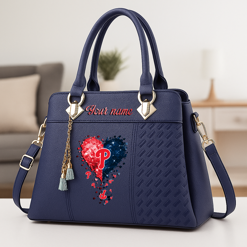 LIMITED EDITION - NEW CUSTOMIZED MLB11 PPS PHILADELPHIA PHILLIES ZIP HANDBAG MULTICOLOR
