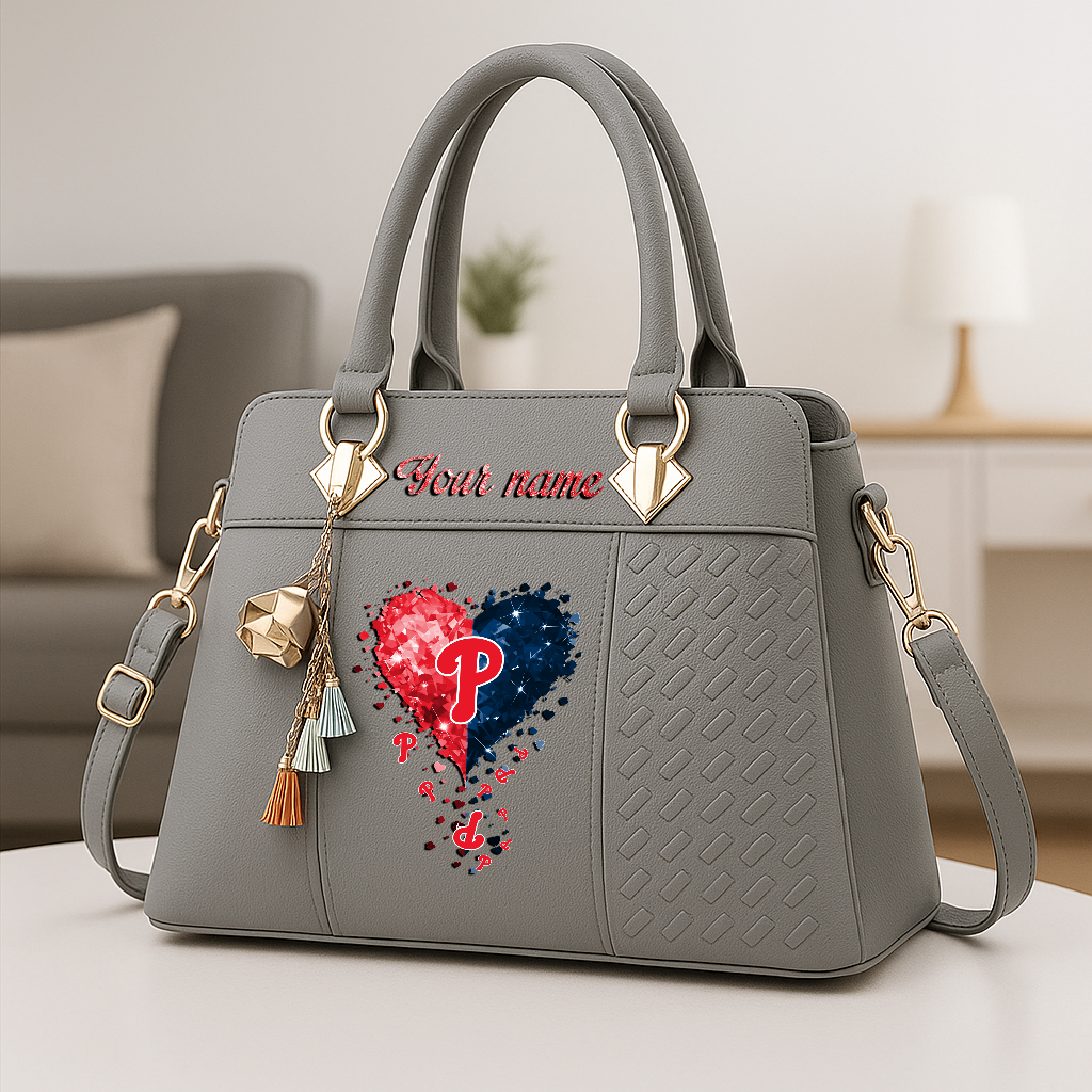 LIMITED EDITION - NEW CUSTOMIZED MLB11 PPS PHILADELPHIA PHILLIES ZIP HANDBAG MULTICOLOR