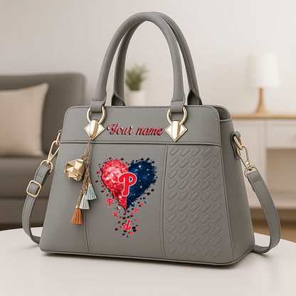 LIMITED EDITION - NEW CUSTOMIZED MLB11 PPS PHILADELPHIA PHILLIES ZIP HANDBAG MULTICOLOR