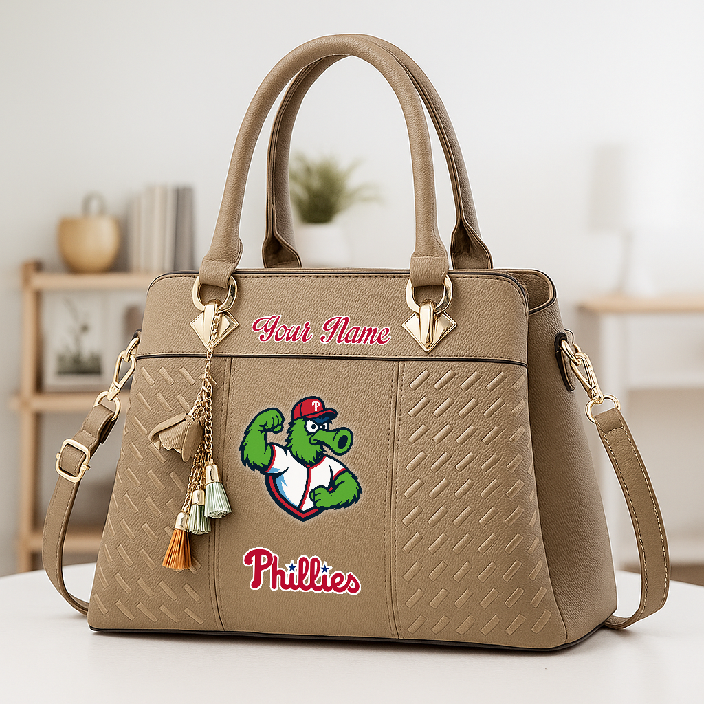 LIMITED EDITION - NEW CUSTOMIZED MLB11 PPS PHILADELPHIA PHILLIES ZIP HANDBAG MULTICOLOR