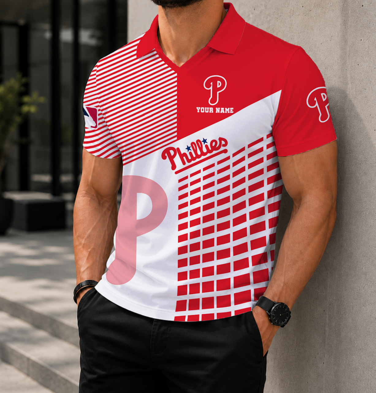 LIMITED EDITION - NEW CUSTOMIZED MLB11 PPS PHILADELPHIA PHILLIES POLO SHIRT