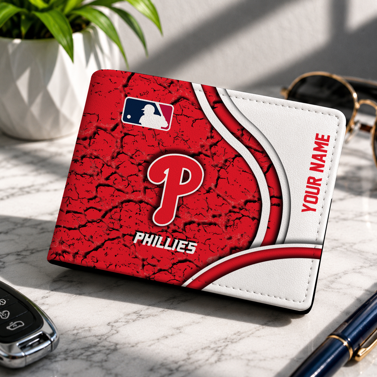 LIMITED EDITION - NEW CUSTOMIZED MLB11 PPS PHILADELPHIA PHILLIES LEATHER WALLET