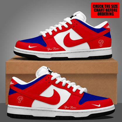 [FLASH SALE] NEW CUSTOMIZED MLB11 PPS PHILADELPHIA PHILLIES DUNK LOW SHOES