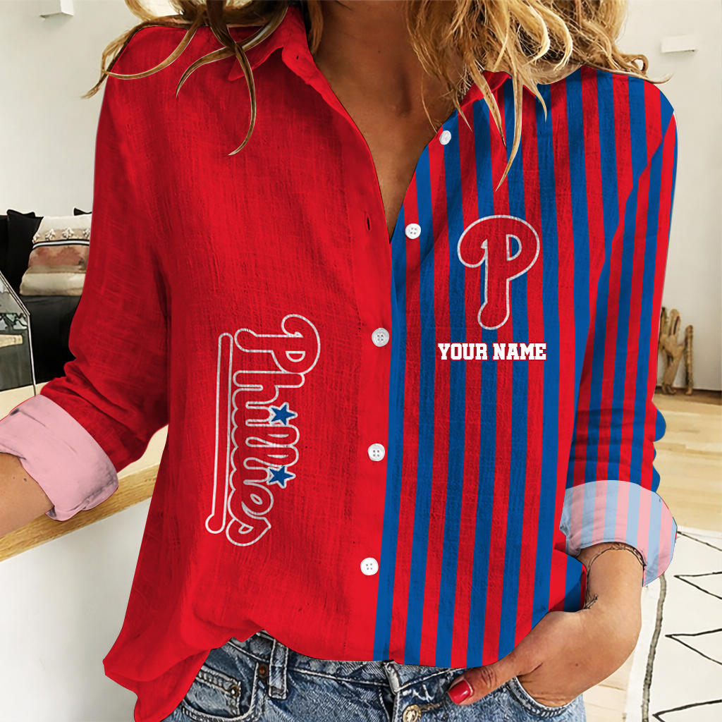 LIMITED EDITION - NEW CUSTOMIZED MLB11 PPS PHILADELPHIA PHILLIES WOMEN CASUAL SHIRT