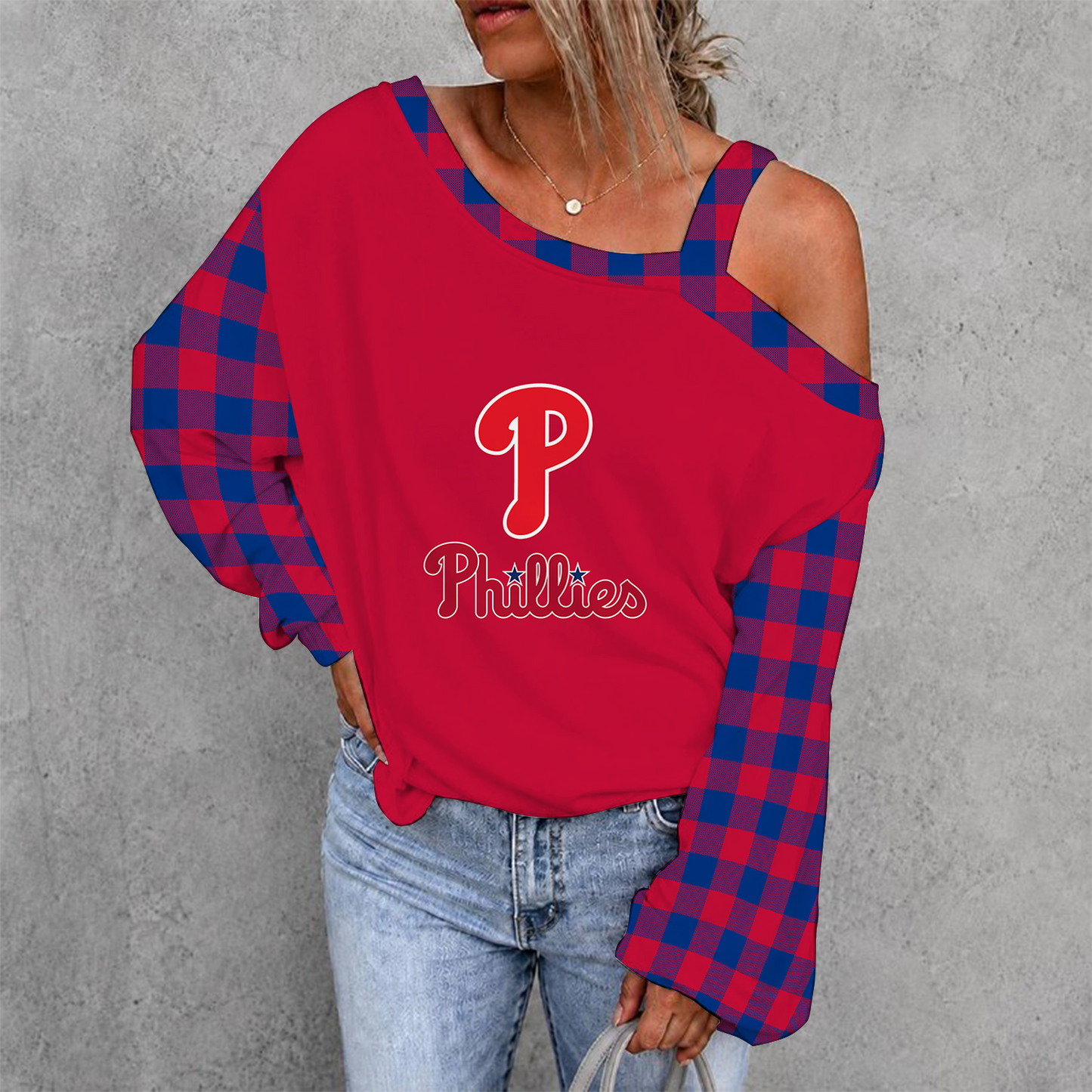 [FLASH SALE] NEW CUSTOMIZED MLB11 PPS PHILADELPHIA PHILLIES DROP SHOULDER SWEATSHIRT
