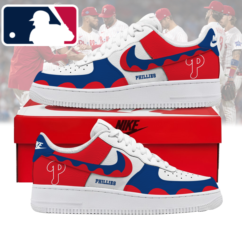 FINAL CLEARANCE - NEW CUSTOMIZED MLB11 PPS PHILADELPHIA PHILLIES AF1 SHOES