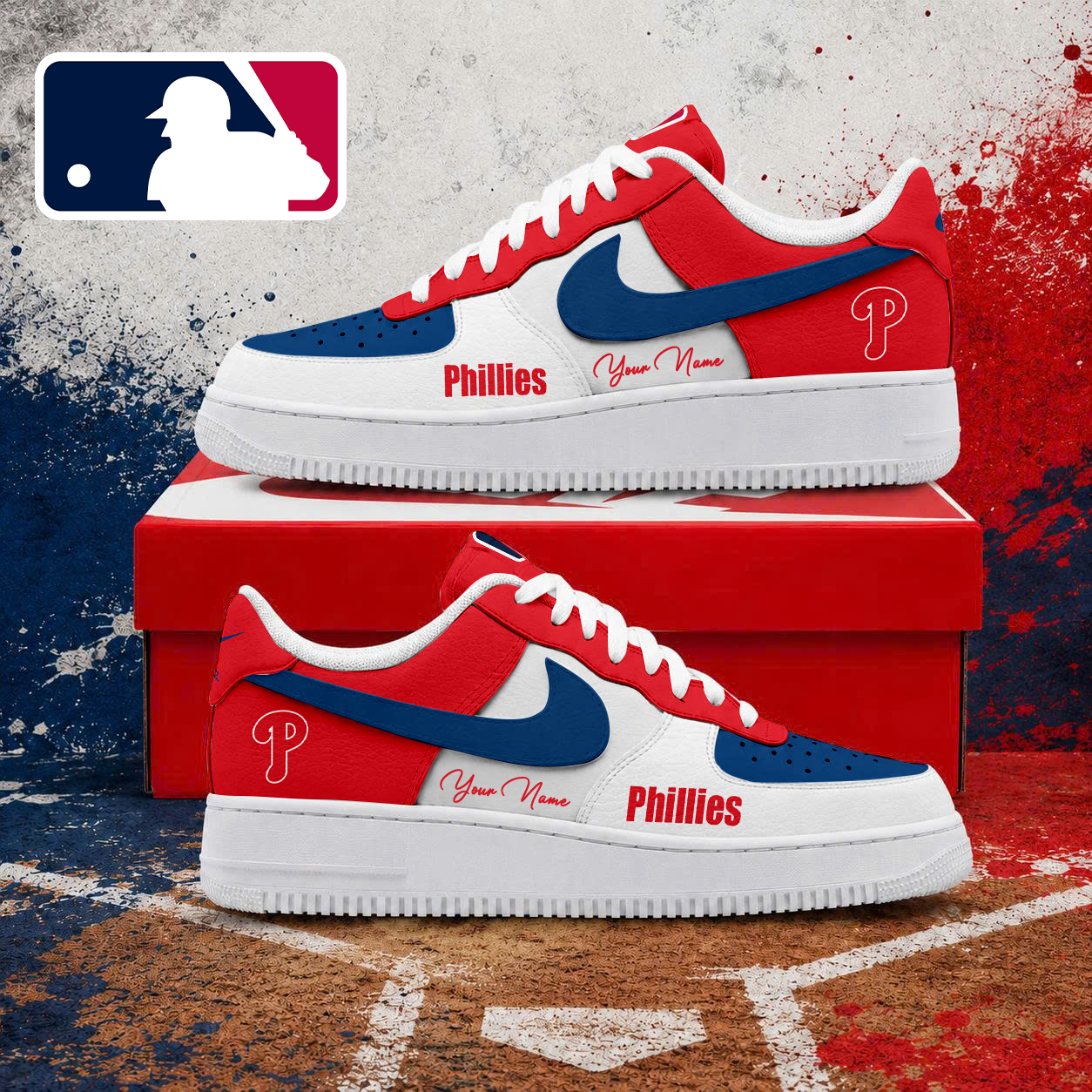 VIRAL EDITION - NEW CUSTOMIZED MLB11 PPS PHILADELPHIA PHILLIES AF1 SHOES