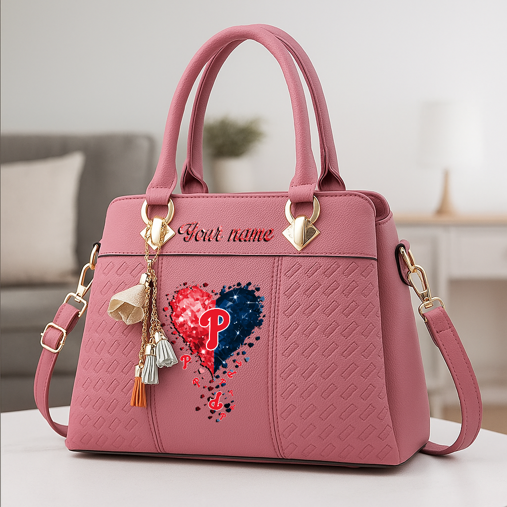 LIMITED EDITION - NEW CUSTOMIZED MLB11 PPS PHILADELPHIA PHILLIES ZIP HANDBAG MULTICOLOR