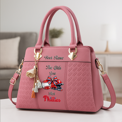 LIMITED EDITION - NEW CUSTOMIZED MLB11 PPS PHILADELPHIA PHILLIES ZIP HANDBAG MULTICOLOR
