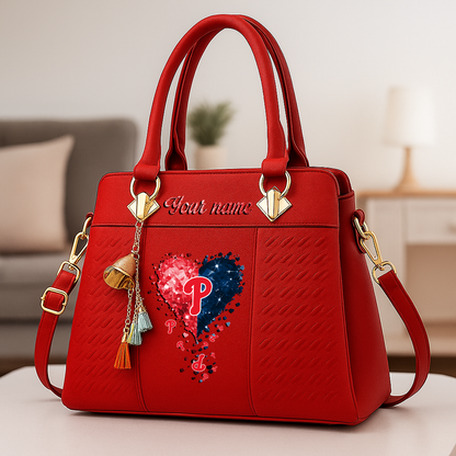 LIMITED EDITION - NEW CUSTOMIZED MLB11 PPS PHILADELPHIA PHILLIES ZIP HANDBAG MULTICOLOR