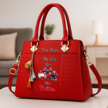 LIMITED EDITION - NEW CUSTOMIZED MLB11 PPS PHILADELPHIA PHILLIES ZIP HANDBAG MULTICOLOR