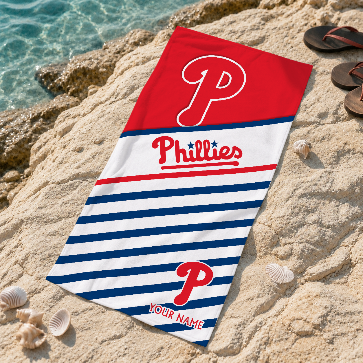 HOT DEAL - NEW CUSTOMIZED MLB11 PPS PHILADELPHIA PHILLIES BEACH TOWEL FOR FAN
