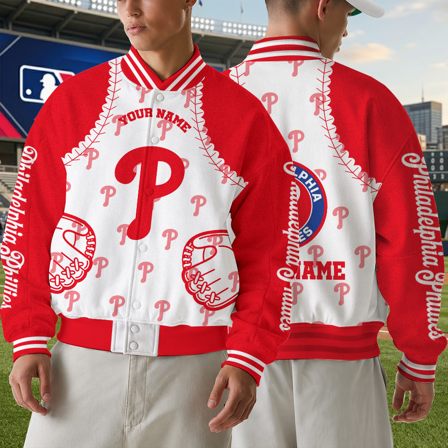 LIMITED EDITION - NEW CUSTOMIZED MLB11 PPS PHILADELPHIA PHILLIES SATIN VARSITY & BASEBALL JACKET