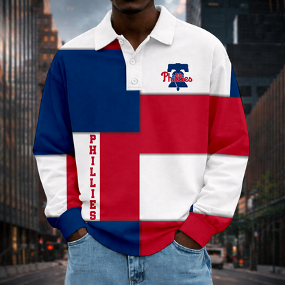 LIMITED EDITION - NEW CUSTOMIZED MLB11 PPS PHILADELPHIA PHILLIES MEN LONG SLEEVE POLO