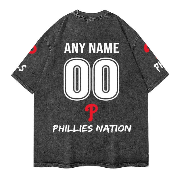 [FLASH SALE] NEW CUSTOMIZED MLB11 PPS PHILADELPHIA PHILLIES MULTICOLOR WASHED TEE