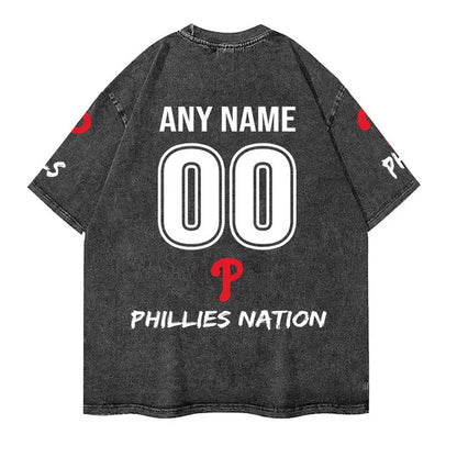 [FLASH SALE] NEW CUSTOMIZED MLB11 PPS PHILADELPHIA PHILLIES MULTICOLOR WASHED TEE
