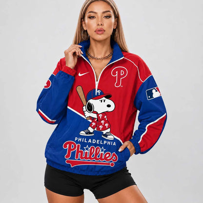 [FLASH SALE] NEW CUSTOMIZED MLB11 PPS PHILADELPHIA PHILLIES V-NECK ZIPPER SWEATSHIRT JACKET