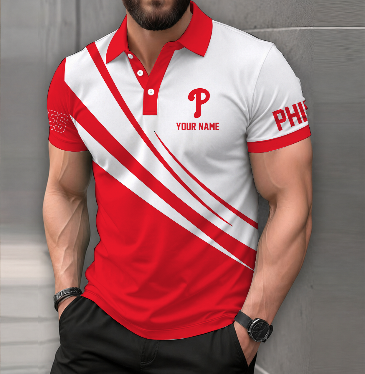 LIMITED EDITION - NEW CUSTOMIZED MLB11 PPS PHILADELPHIA PHILLIES POLO SHIRT