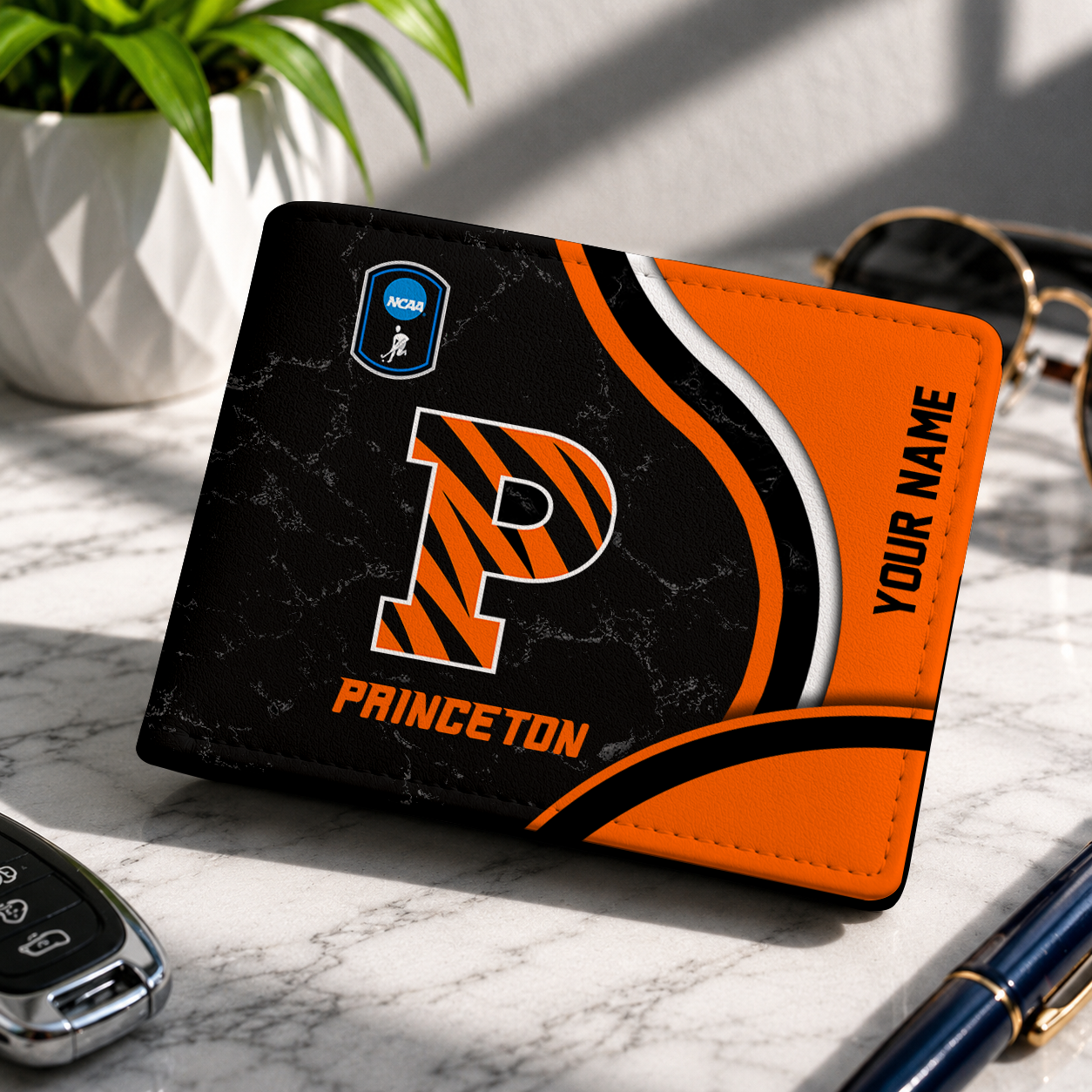 VIRAL EDITION - NEW CUSTOMIZED NCAA CFH11 MRT PRINCETON TIGERS LEATHER WALLET