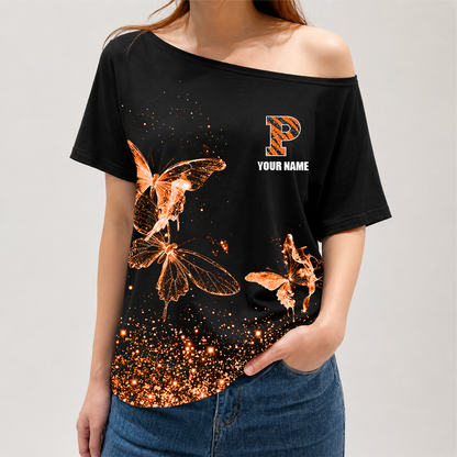 [FAN FAVORITE] NEW CUSTOMIZED NCAA CFH11 PRT PRINCETON TIGERS OFF-SHOULDER SHIRT