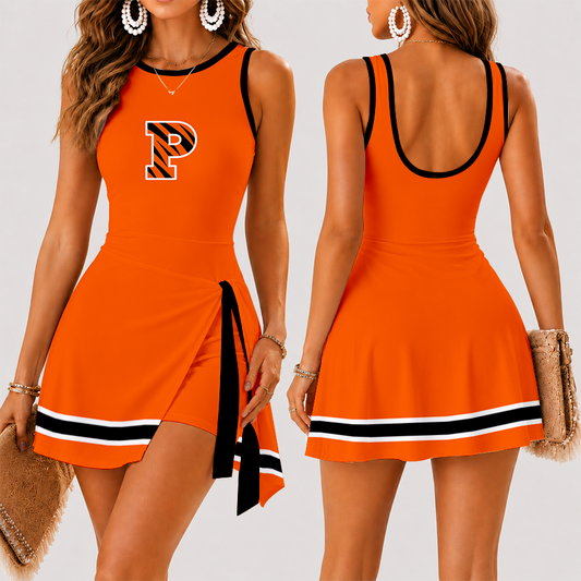 [FAN FAVORITE] NEW CUSTOMIZED NCAA CFH11 PRT PRINCETON TIGERS WOMEN'S SUMMER SKORT DRESS