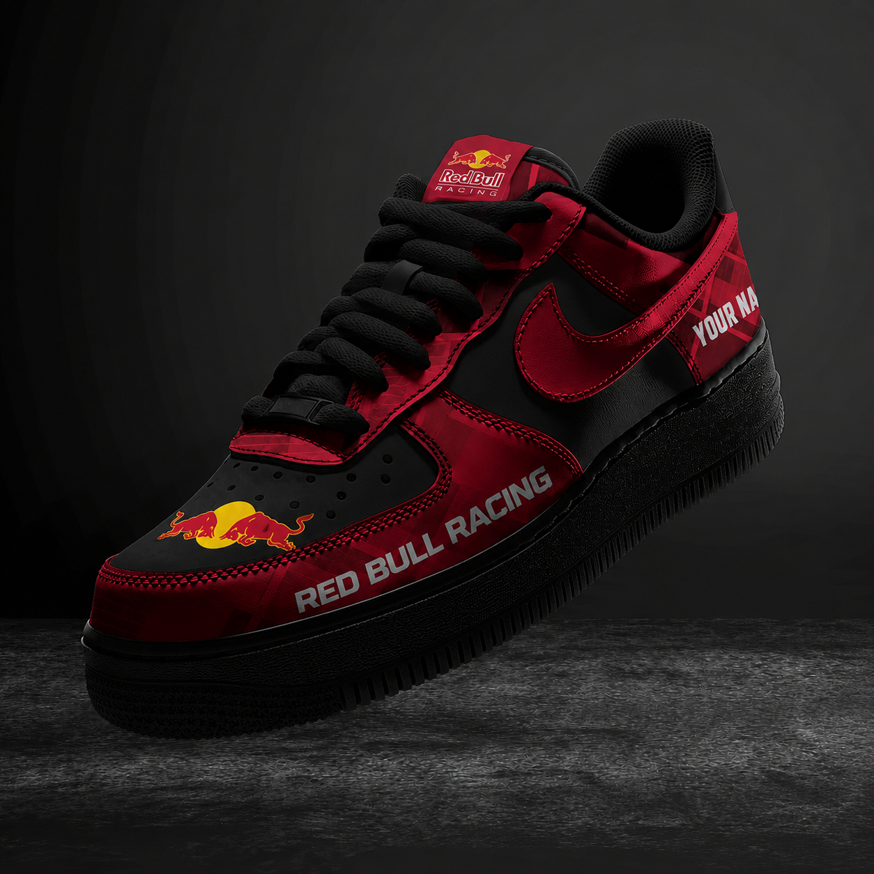 LIMITED RUN - NEW CUSTOMIZED F111 RBR RED BULL AF1 SNEAKERS