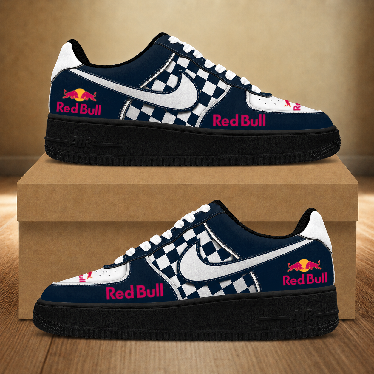 LIMITED RUN - NEW CUSTOMIZED F111 RBR RED BULL AF1 SNEAKERS