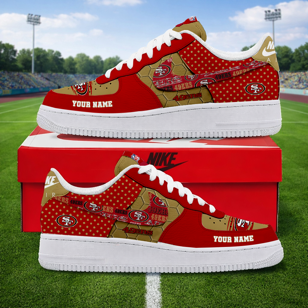 LIMITED EDITION - NEW CUSTOMIZED NFL11 SF49 SAN FRANCISCO 49ERS AF1 SNEAKERS