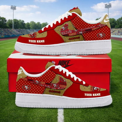 LIMITED EDITION - NEW CUSTOMIZED NFL11 SF49 SAN FRANCISCO 49ERS AF1 SNEAKERS