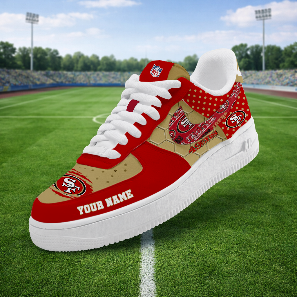 LIMITED EDITION - NEW CUSTOMIZED NFL11 SF49 SAN FRANCISCO 49ERS AF1 SNEAKERS