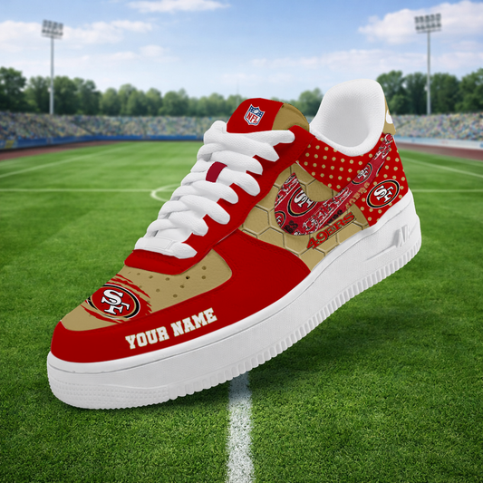 LIMITED EDITION - NEW CUSTOMIZED NFL11 SF49 SAN FRANCISCO 49ERS AF1 SNEAKERS