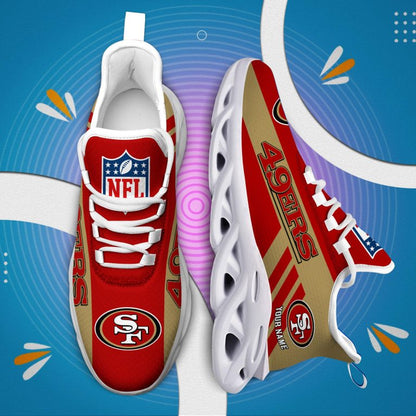 LIMITED EDITION - NEW CUSTOMIZED NFL11 SF49 SAN FRANCISCO 49ERS UNISEX MAX SOUL SHOES