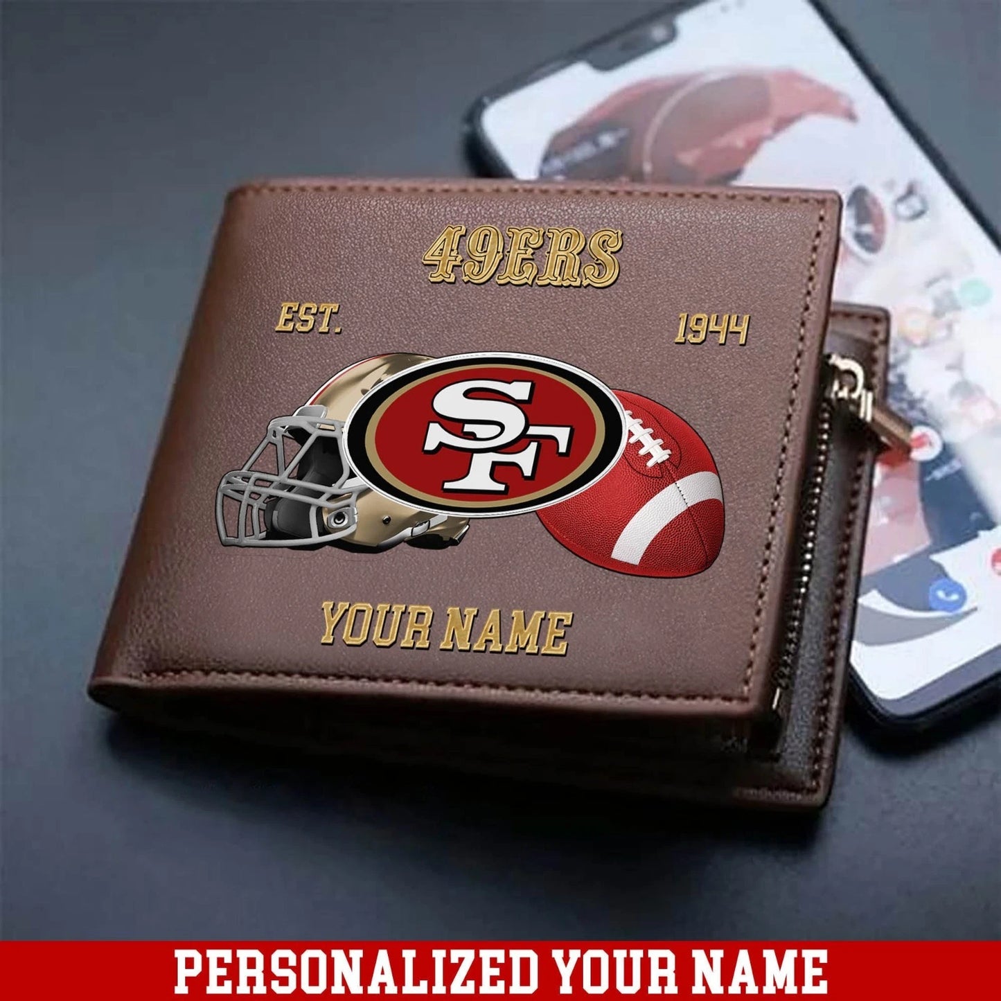 LIMITED EDITION - NEW CUSTOMIZED NFL11 SF49 SAN FRANCISCO 49ERS LEATHER WALLET