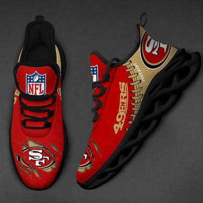 LIMITED EDITION - NEW CUSTOMIZED NFL11 SF49 SAN FRANCISCO 49ERS UNISEX MAX SOUL SHOES