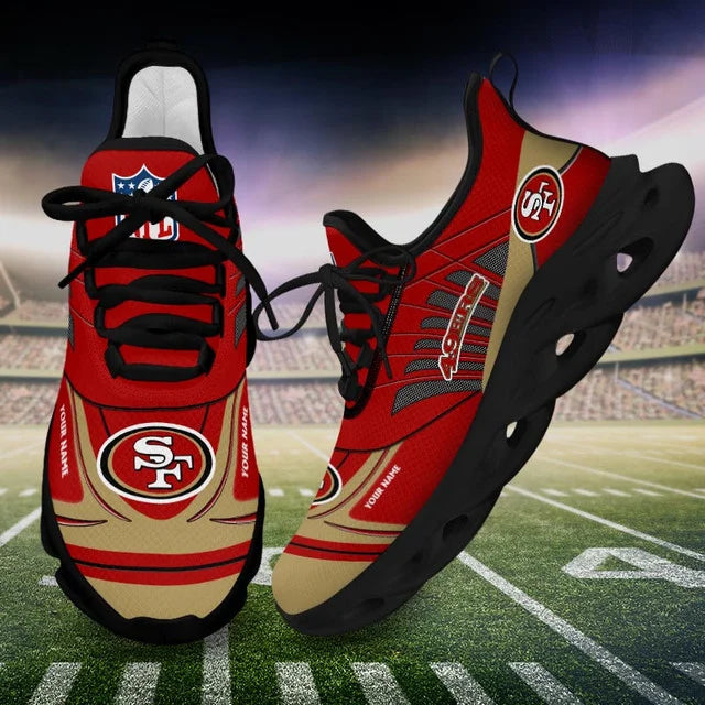 LIMITED EDITION - NEW CUSTOMIZED NFL11 SF49 SAN FRANCISCO 49ERS UNISEX MAX SOUL SHOES