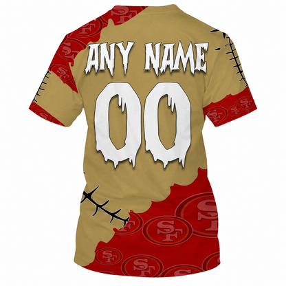 LIMITED EDITION - NEW CUSTOMIZED NFL11 SF49 SAN FRANCISCO 49ERS HALLOWEEN SKULL APPAREL FOR FANS