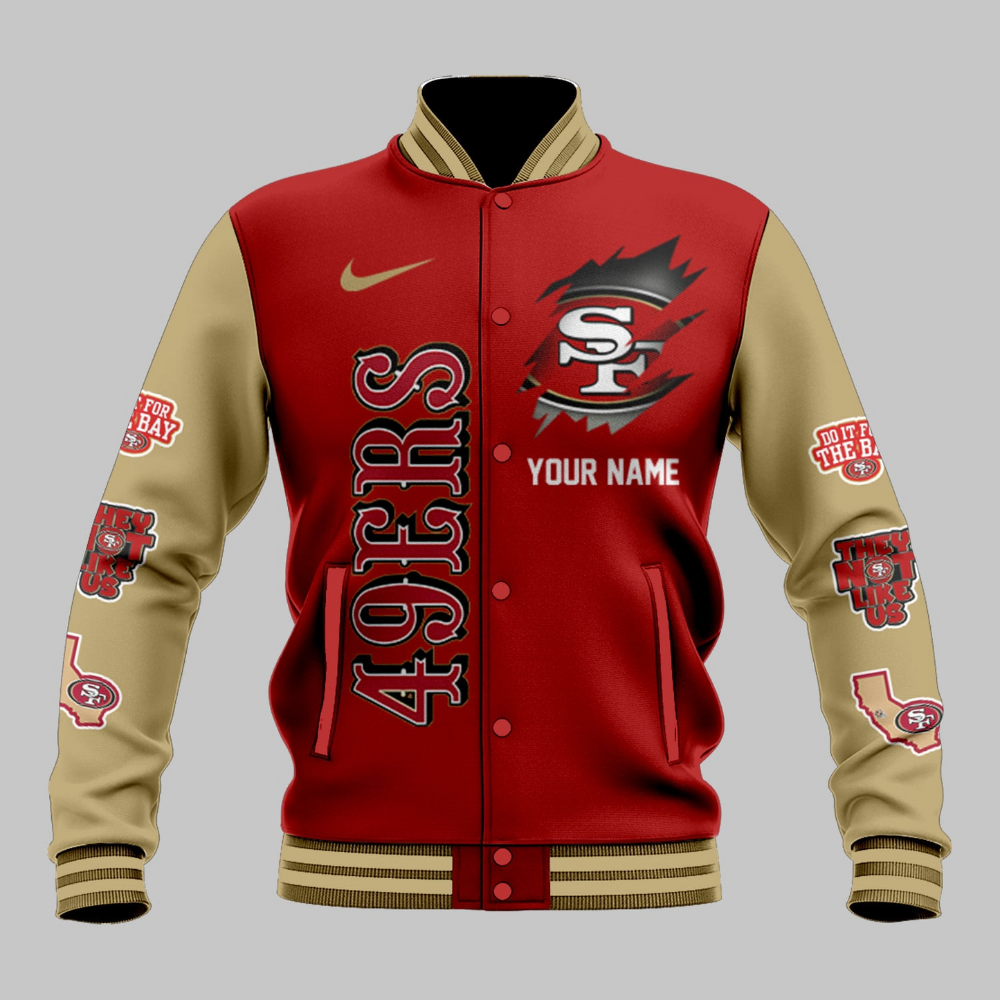 LIMITED EDITION - NEW CUSTOMIZED NFL11 SF49 SAN FRANCISCO 49ERS BASEBALL JACKET