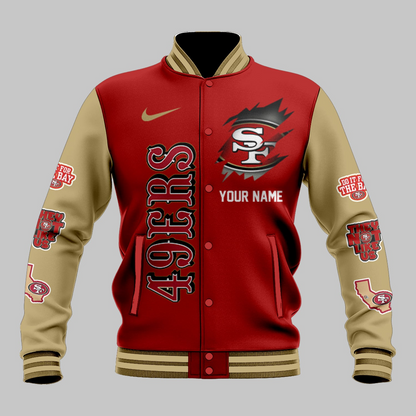 LIMITED EDITION - NEW CUSTOMIZED NFL11 SF49 SAN FRANCISCO 49ERS BASEBALL JACKET