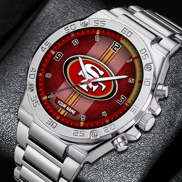 LIMITED EDITION - NEW CUSTOMIZED NFL11 SF49 SAN FRANCISCO 49ERS LUXURY STAINLESS STEEL WATCH
