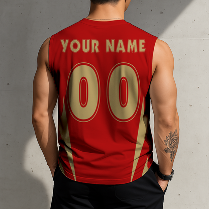 LIMITED EDITION - NEW CUSTOMIZED NFL11 SF49 SAN FRANCISCO 49ERS MEN'S GYM SHIRT